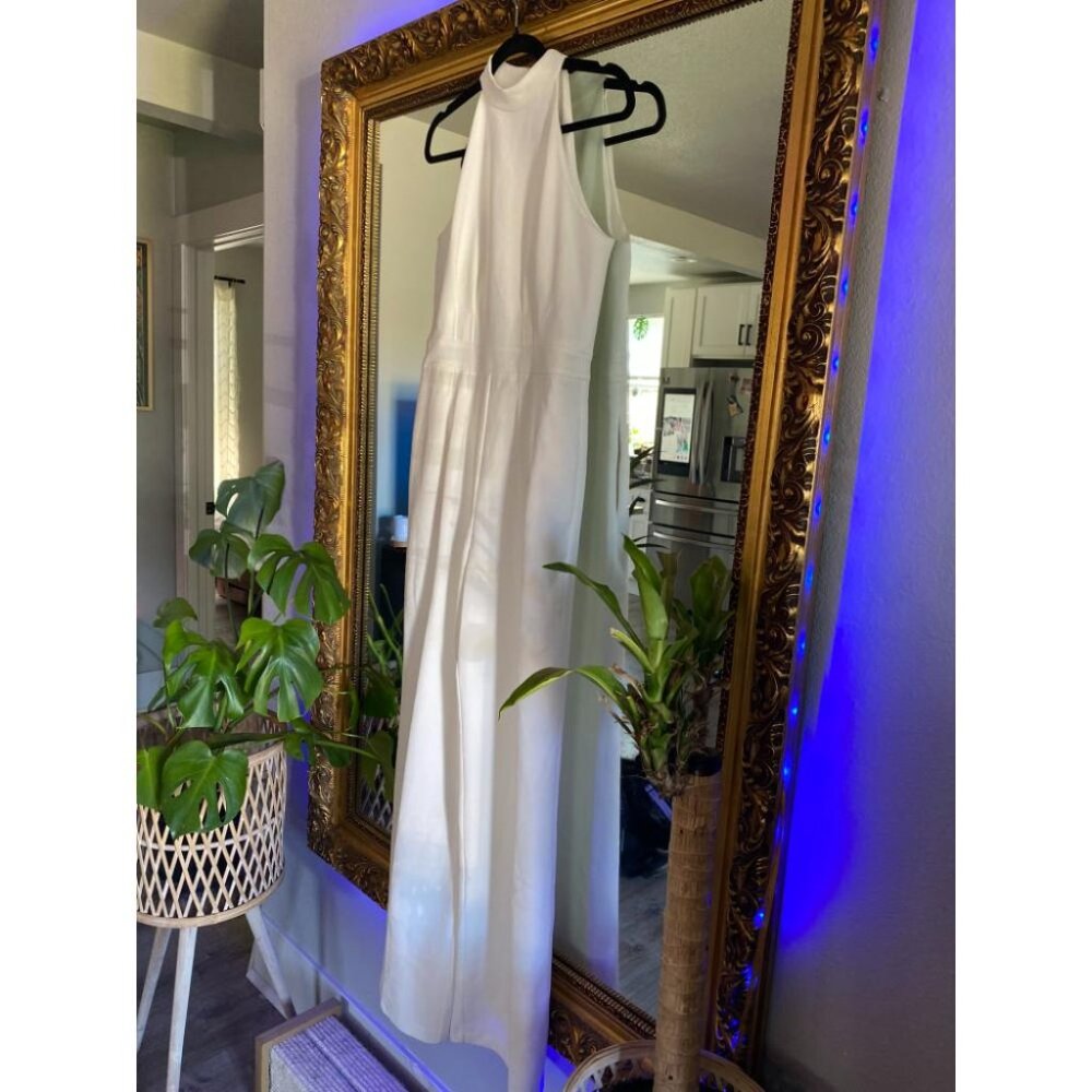 Vince Camuto White Sleeveless Wide Leg Jumpsuit